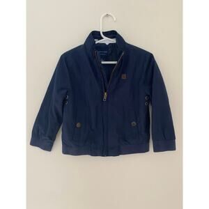 Janie and Jack 2T Boys Navy Blue Windbreaker Zip Up Jacket Pockets Toddler EUC